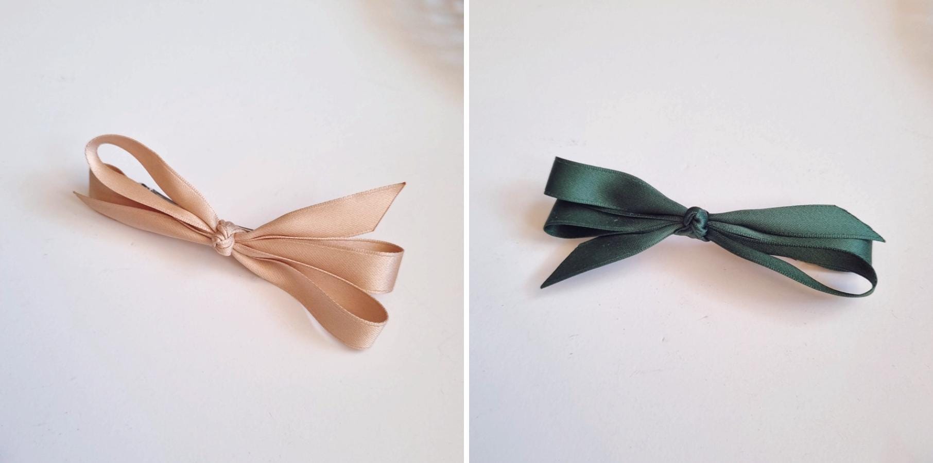 Classic Satin Bow Hair Barrette Medium & Large Sizes available in 6 colors Handmade in Korea 15 yrs experience mom and girl [with Pinkluvme]