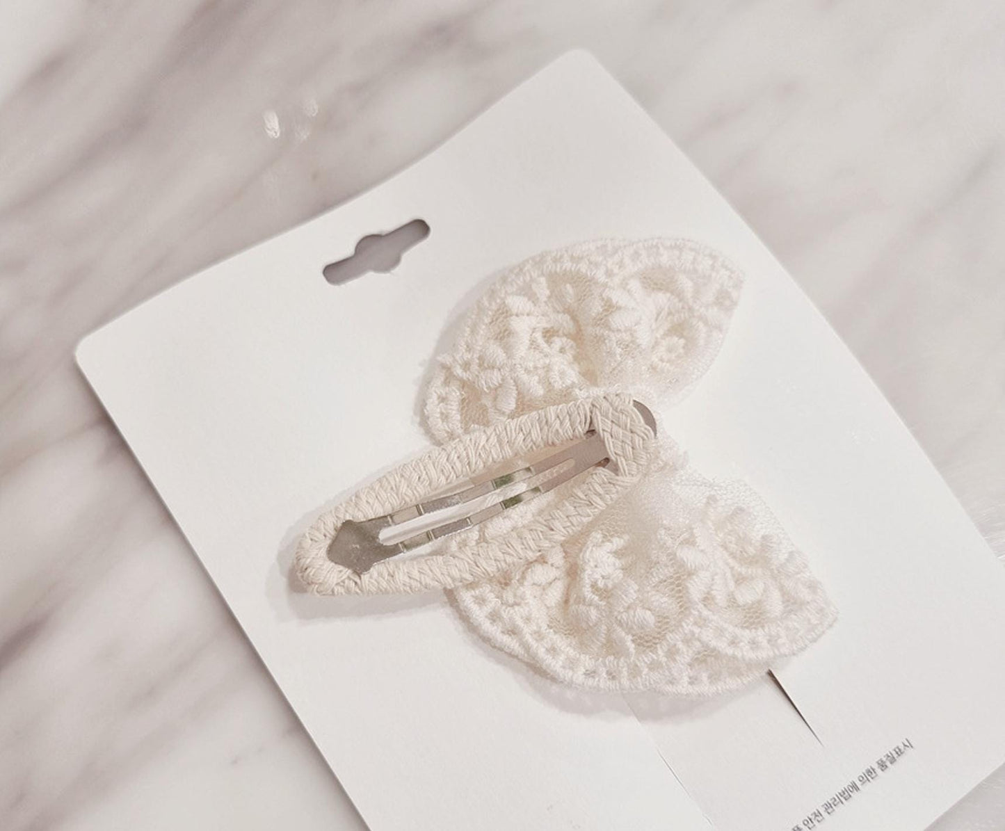 Floral Lace Bow Hair Clip boho style handmade snap clip mom and daughter matching style Korean lace fashion safe for child [with Pinkluvme]