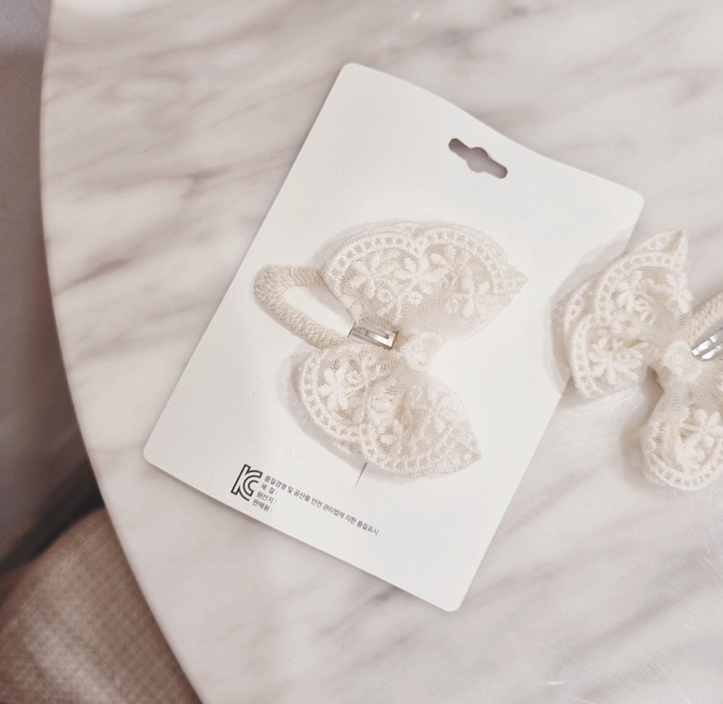 Floral Lace Bow Hair Clip boho style handmade snap clip mom and daughter matching style Korean lace fashion safe for child [with Pinkluvme]