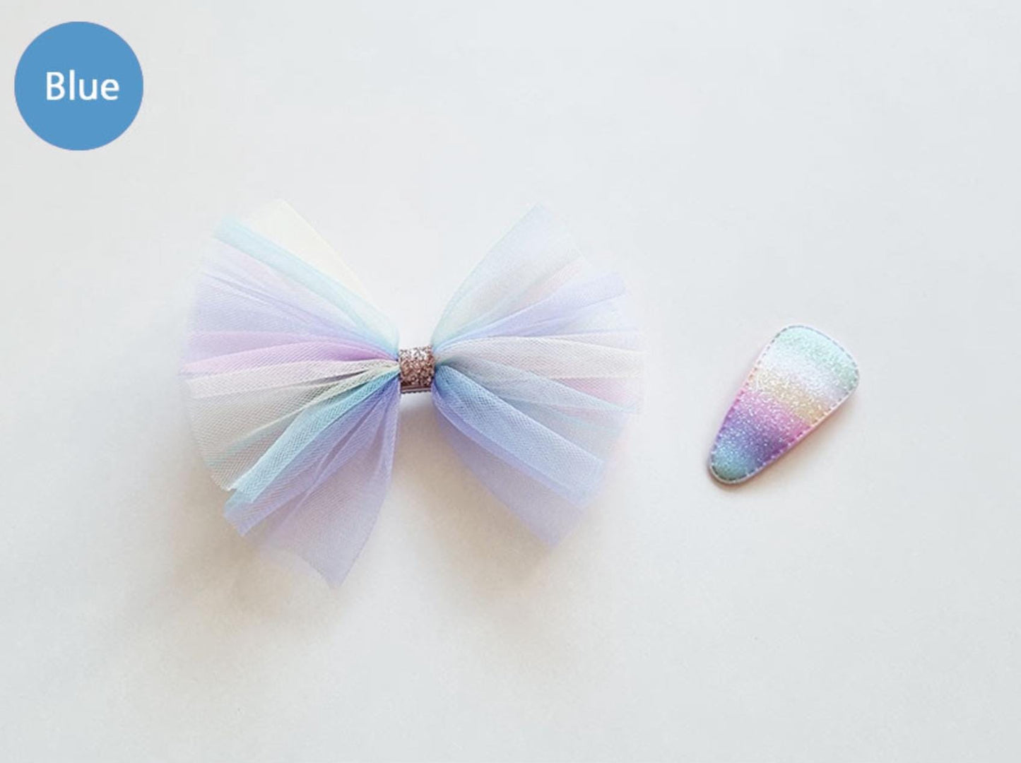Pastel Dream Chiffon Ribbon Hair Clip Set free random rainbow snap clip Korean handmade Kpop idol birthday party princess [with Pinkluvme]