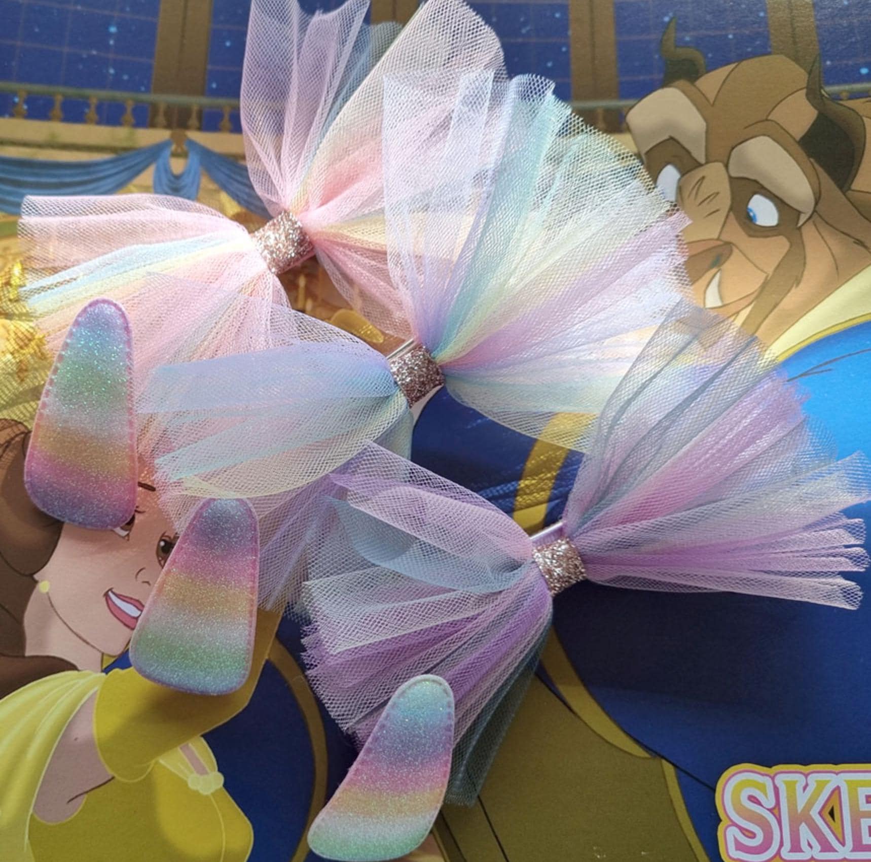 Pastel Dream Chiffon Ribbon Hair Clip Set free random rainbow snap clip Korean handmade Kpop idol birthday party princess [with Pinkluvme]