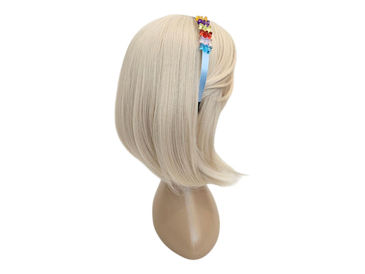 Rainbow Gummy Bear Headband – Cute Colorful Hair Accessory child girl toddler hairband clear charms pink blue purple daily [with Pinkluvme]