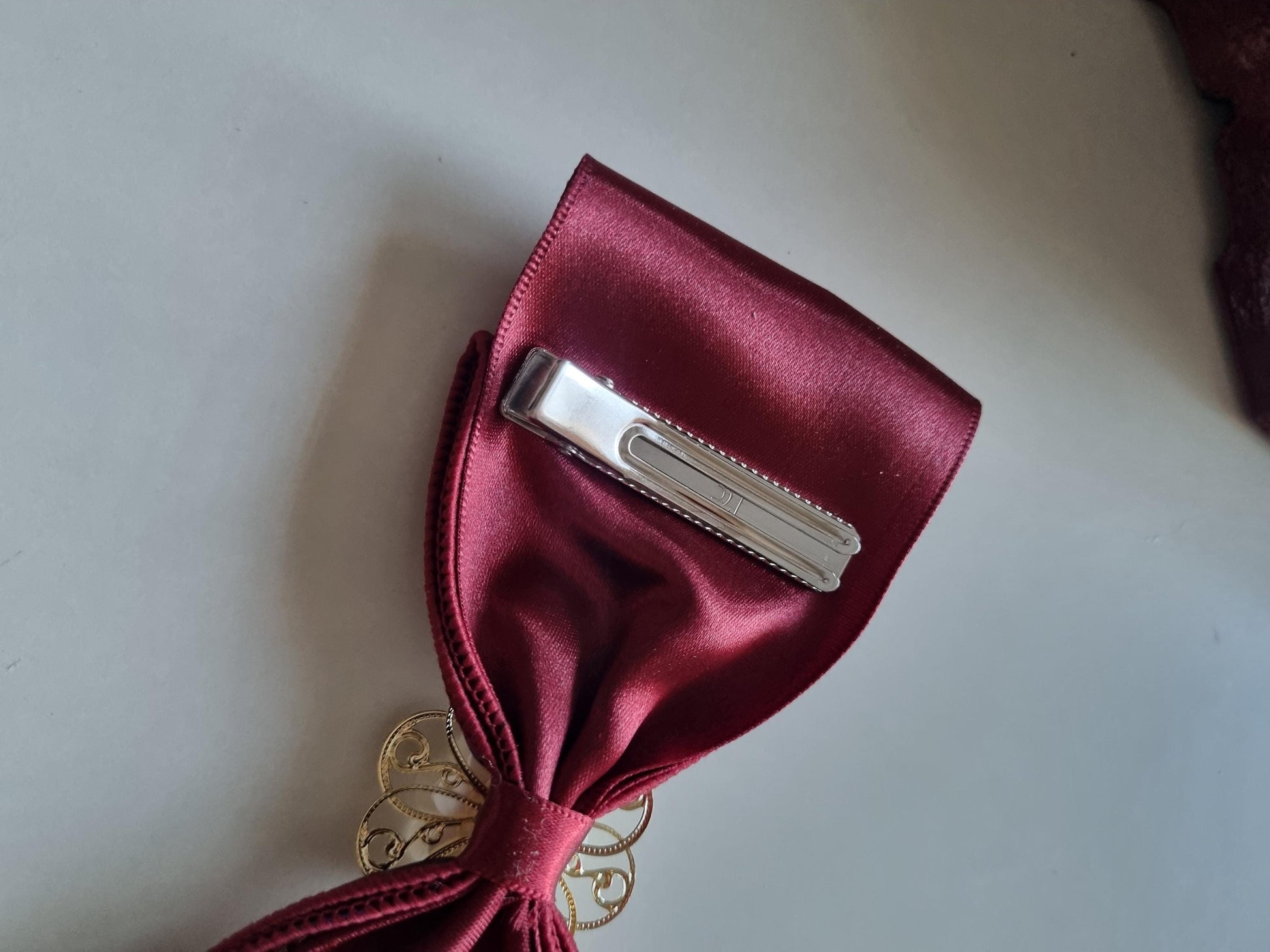 Traditional Korean Hanbok Hair Pin Elegant Daenggi Ribbon flower center red white black Kpop gift chuseok seollal doljanchi [with Pinkluvme]