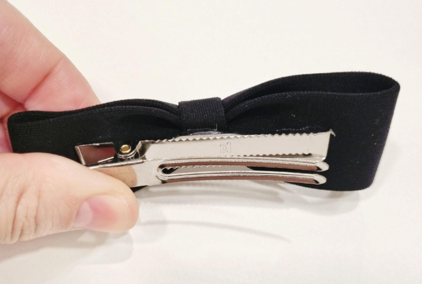 Basic & Gingham Check Ribbon Hair Clip Set child safe hypoallergenic nickel free alligator clip 7 colors handmade in Korea [with Pinkluvme]