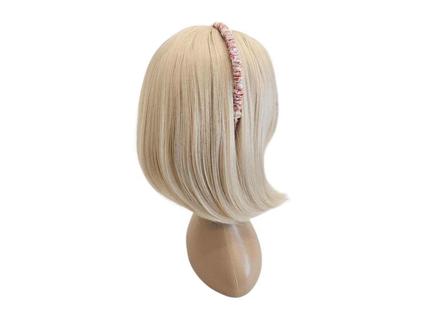 Thin Ruched Fabric Headband Pastel Paisley Pattern daily ootd mother and daughter classy summer spring wrinkled handmade [with Pinkluvme]