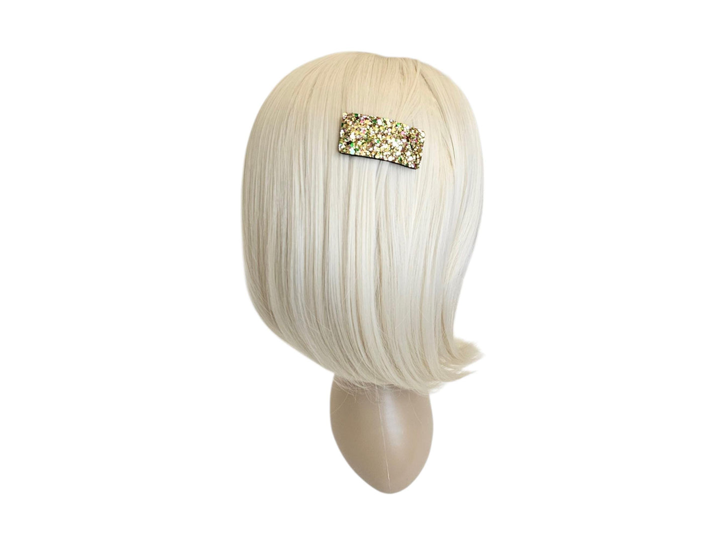 Disco Glitter Snap Hair Clips 4 colors 2 sizes Square Sparkle Pin kids retro 70s 80s party Korean Kpop idol fashion filming [with Pinkluvme]