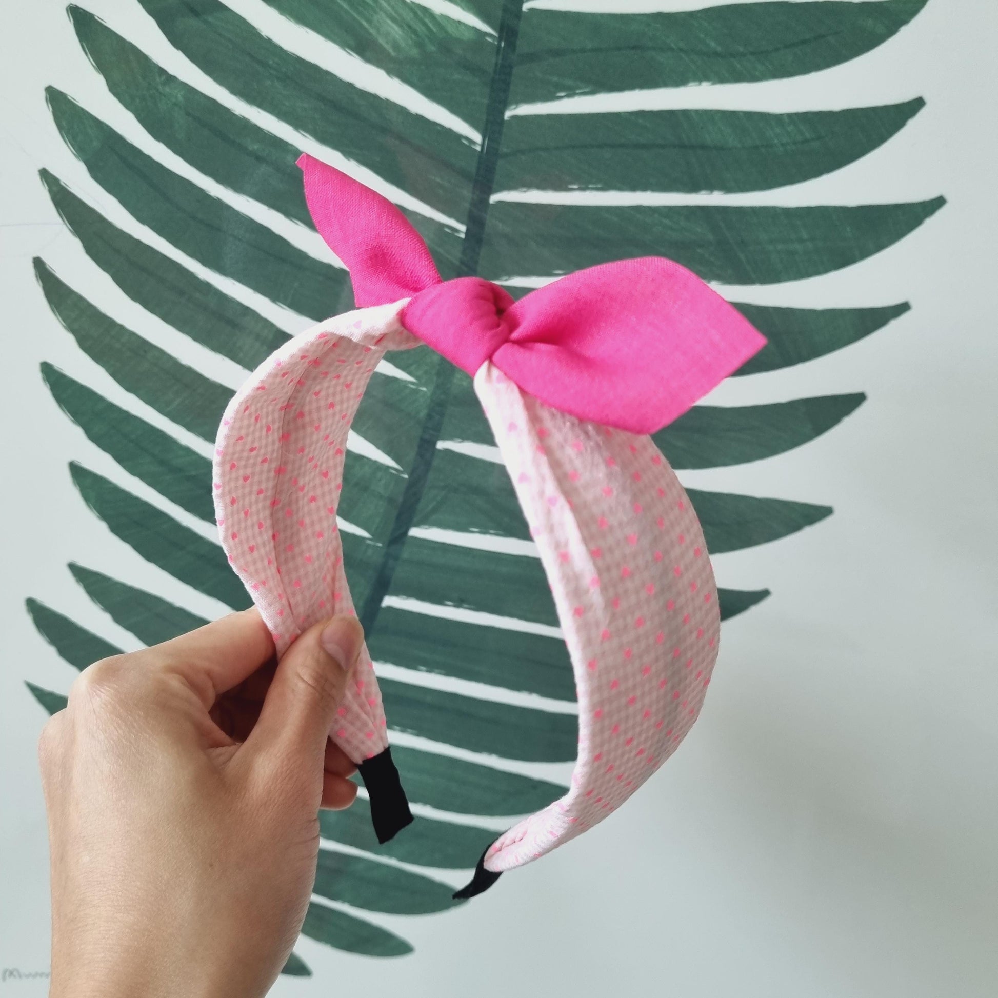 Polka Dot Checkered Bandana Headband bow ribbon pink polka dots free smiley daisy hair tie [with Pinkluvme]