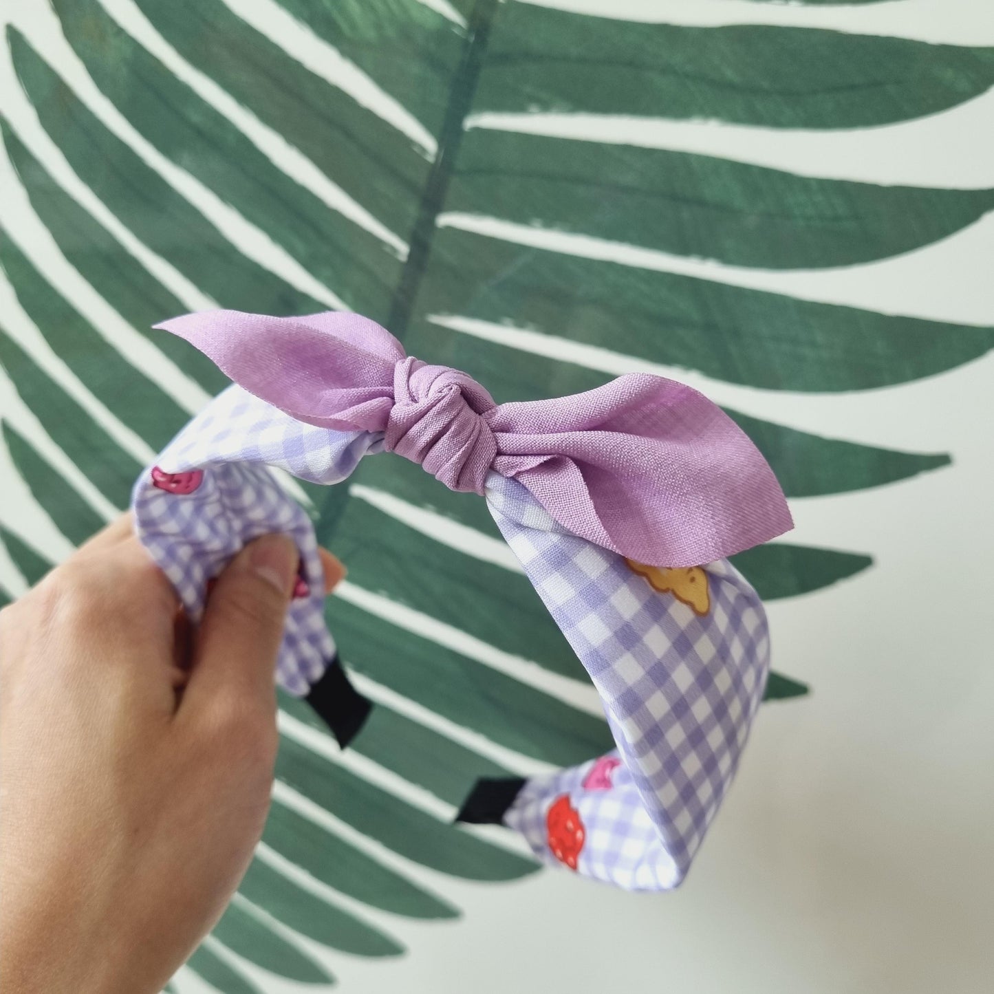 Gummy Bear Checkered Headband Cute & Sturdy Hairband Handmade in Korea Kpop idol fashion beauty children daily school kids [with Pinkluvme]