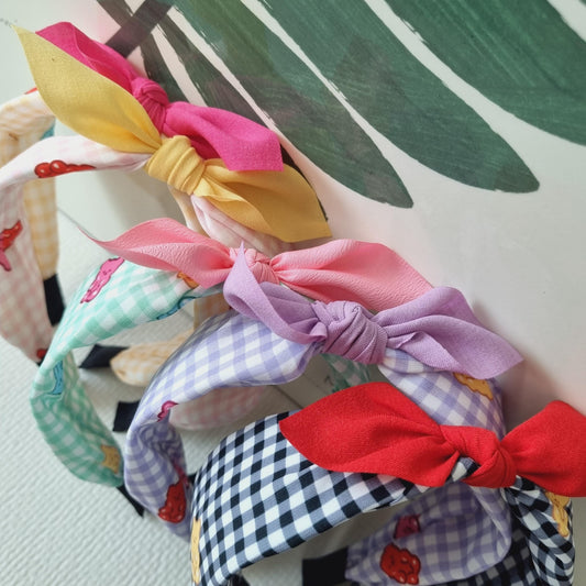 Gummy Bear Checkered Headband Cute & Sturdy Hairband Handmade in Korea Kpop idol fashion beauty children daily school kids [with Pinkluvme]