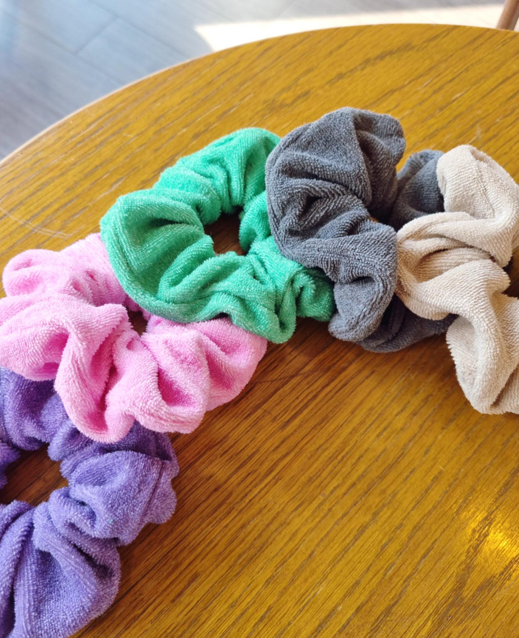 Terry Towel Scrunchies – 5 Vivid Colors Handmade in Korea [with Pinkluvme]