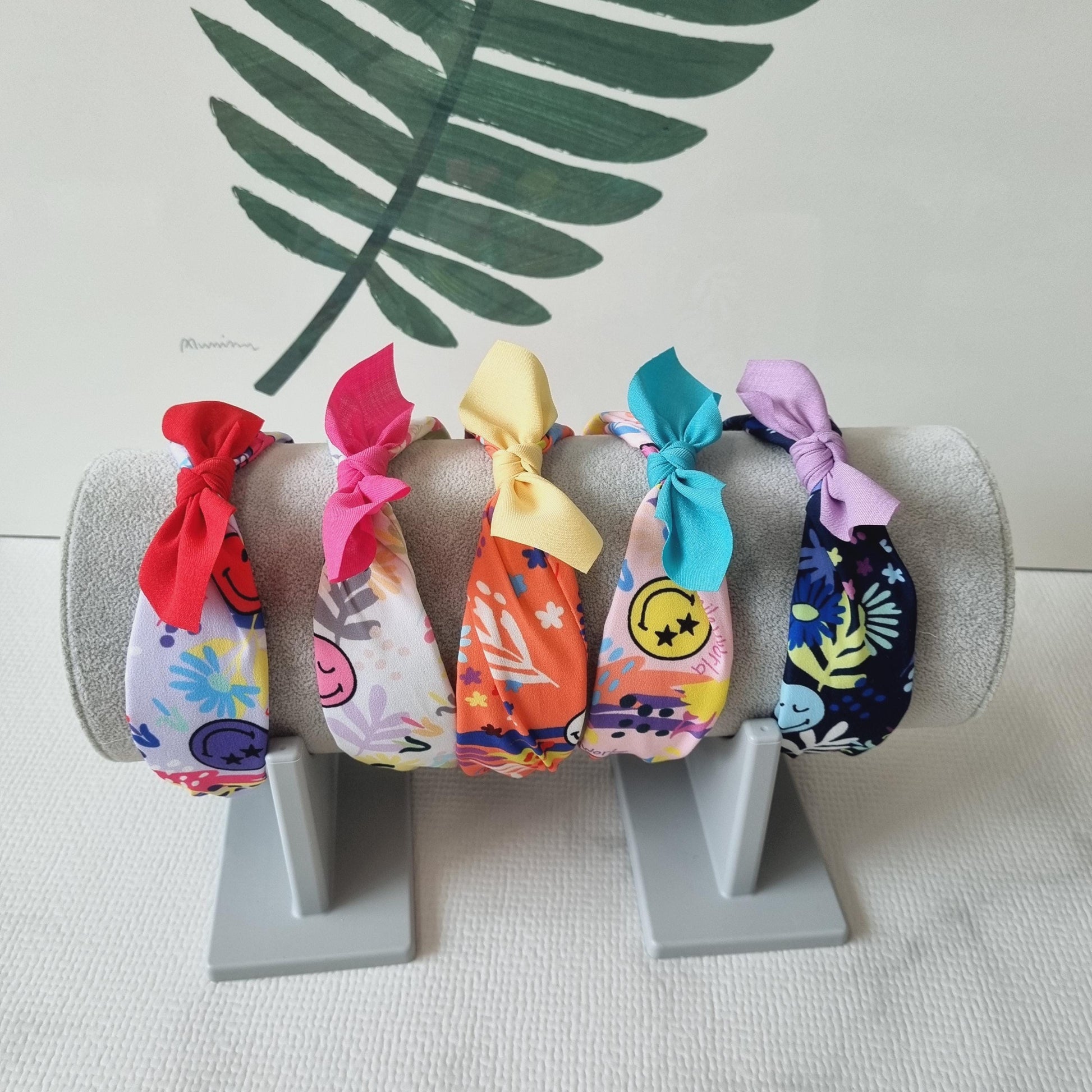 Aloha Smile Fabric Headband for Kids handmade in Korea summer vacation look beach party fun poppy school smiley face vivid [with Pinkluvme]