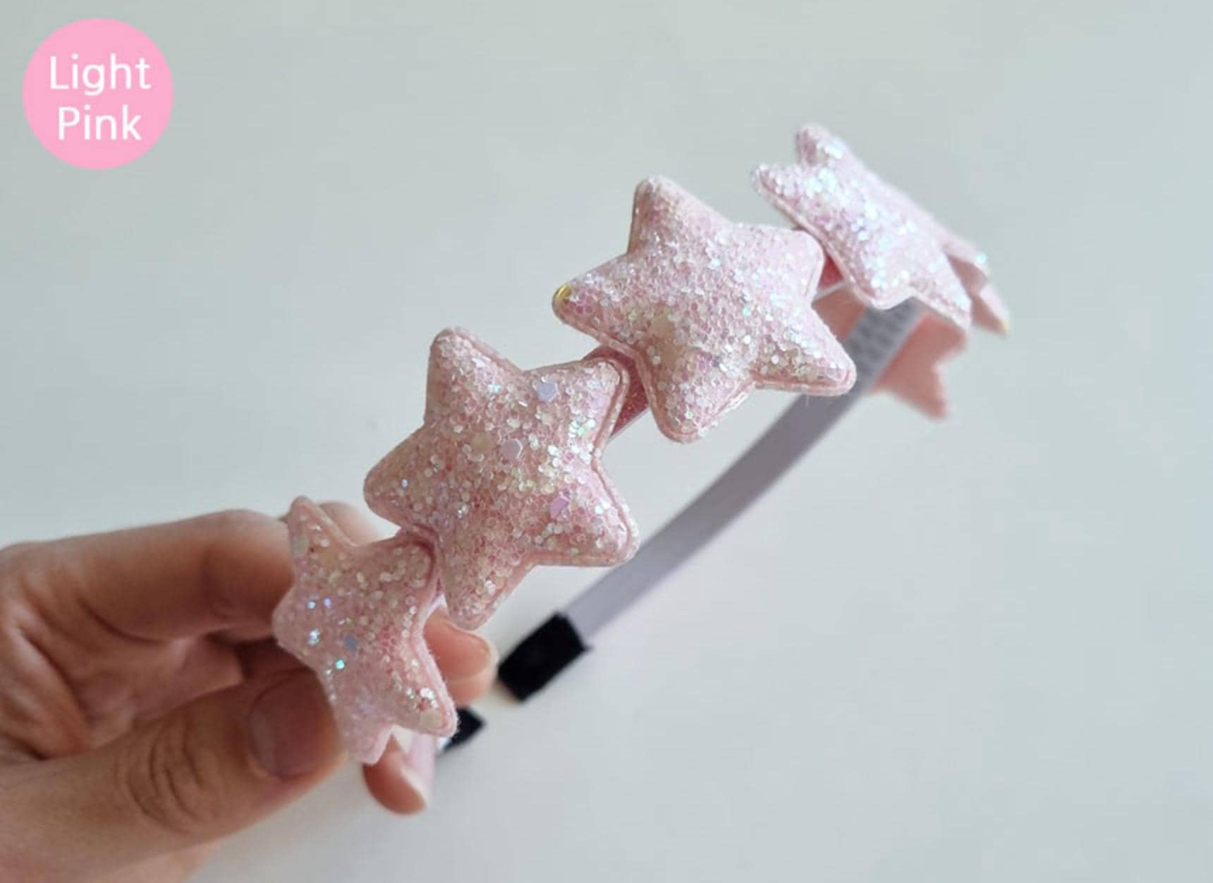 Glitter Glow-in-the-dark Sparkle Star Headband Handmade Kpop idol style fashion hair party birthday Halloween hairband [with Pinkluvme]