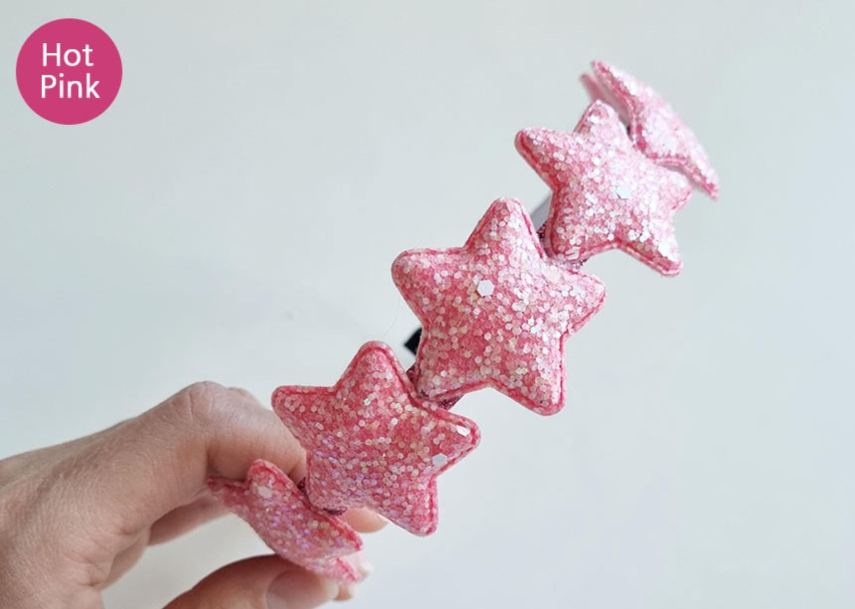 Glitter Glow-in-the-dark Sparkle Star Headband Handmade Kpop idol style fashion hair party birthday Halloween hairband [with Pinkluvme]