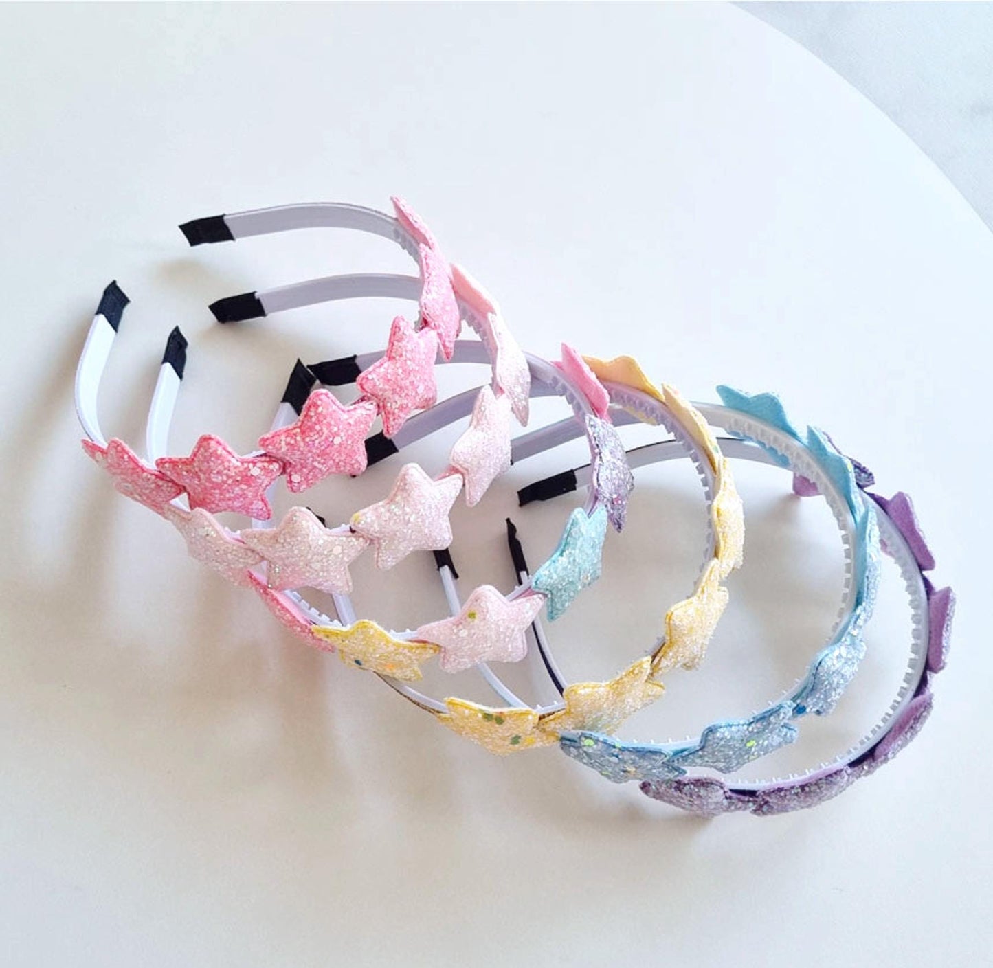 Glitter Glow-in-the-dark Sparkle Star Headband Handmade Kpop idol style fashion hair party birthday Halloween hairband [with Pinkluvme]