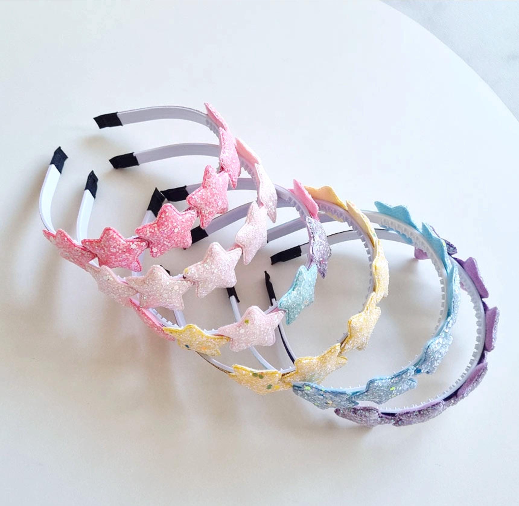 Glitter Glow-in-the-dark Sparkle Star Headband Handmade Kpop idol style fashion hair party birthday Halloween hairband [with Pinkluvme]