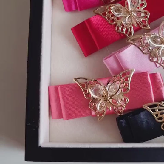 Korean Saekdong Hair Clip Set 2 pcs Lightweight Hanbok Ribbon Pin limited supplies cannot restock 3 types Kpop pigtail [with Pinkluvme]